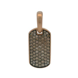 David Yurman Solid 18kt Rose Gold and Cognac Diamonds Mini 21mm Dog Tag Pendant