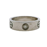 Cartier 18kt 750 White Gold Classic Model 6mm Love Ring with 3 Diamonds Size 61 9.5