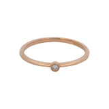 Bony Levy Retired 18kt Rose Gold Milgrain Bezel Set Diamond Solitaire Ring Sz 8