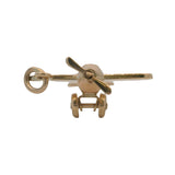 Vintage Solid 14kt Yellow Gold Airplane 3D Moving Propeller Charm