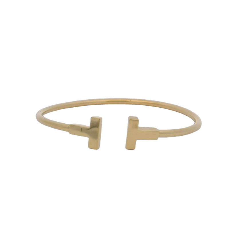 Tiffany & CO Tiffany T Wire Flexible Bracelet in Solid 18kt Yellow Gold Size Large