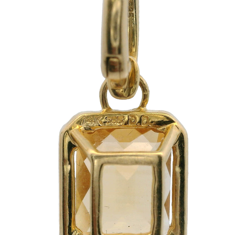 14kt Yellow Gold Citrine and Diamond Convertible Huggie Hoops to Drop/Dangle Omega Back Earrings