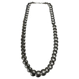 Vintage Navajo Native American 925 Sterling Silver Graduated Flower Disc Bead 28" Necklace