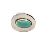 Wayne Aguilar 925 Sterling Silver and Cabochon Turquoise Oval Kewa Native American Pendant