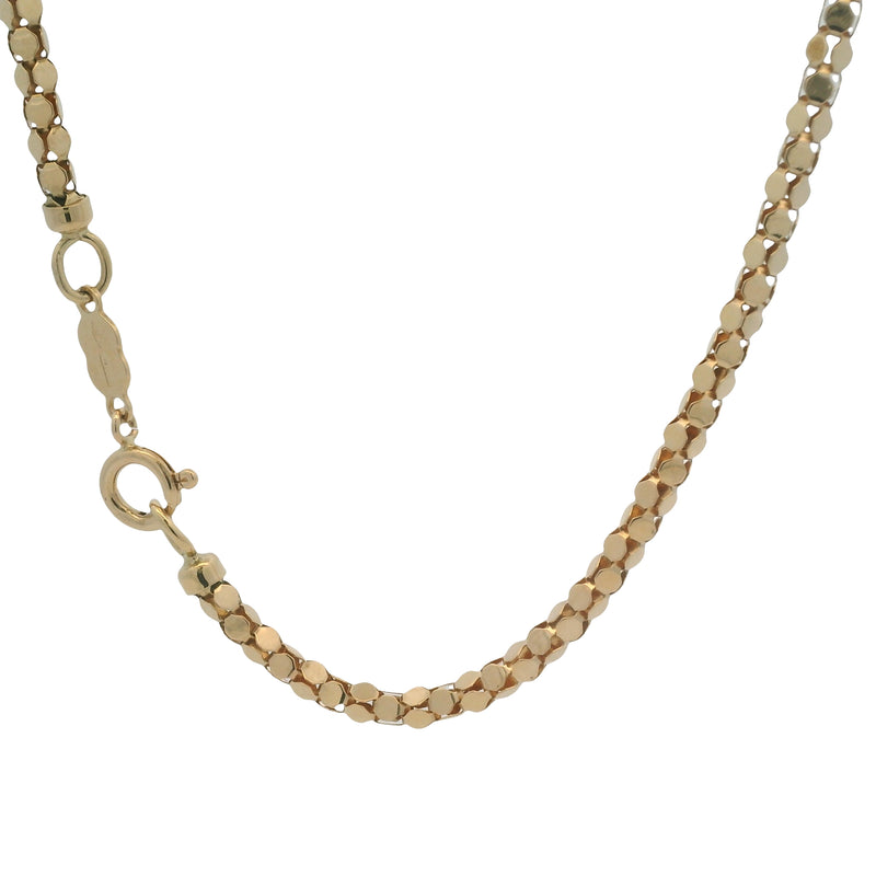 Vintage UnoAerre Italian Solid 18kt Yellow Gold Circle Mesh Link 20" Chain Necklace