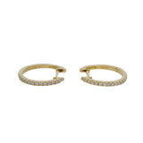 Retired Bony Levy 18kt Yellow Gold Diamond Huggie 12mm El Mar Pava Hoop Earrings
