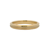 Vintage Tiffany & Co Solid 18kt Yellow Gold 3.4mm Thin Single Grooved Atlas Ring Size 9.25