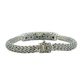 Vintage Samuel Benham 925 Sterling Silver 18k Yellow Gold Peridot and Amethyst 8" Bracelet