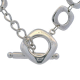 Tiffany & Co 925 Sterling Silver Square Cushion Link Toggle 17" Necklace