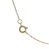 Solid 14k Yellow Gold Letter K Initial Stationed Pendant 19" Necklace with Tiny Diamond