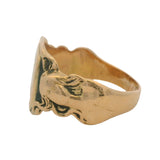 Antique Victorian Solid 14kt Yellow Gold "CC" Men's Signet Ring with Two Figures Size 13