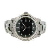 TAG Heuer Link WJ1117 Quartz Black Diamond Dial Bezel Steel Watch
