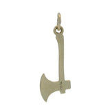 Solid 14kt Yellow Gold 3D Detailed 17mm Long Axe Charm Pendant