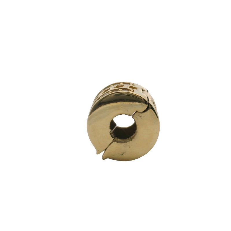 Dije deslizante/espaciador con clip celestial de estrellas de oro amarillo macizo de 14 kt y circonitas cúbicas