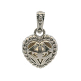 Judith Ripka 925 Sterling Silver Citrine and Diamonique CZ Heart Enhancer Pendant