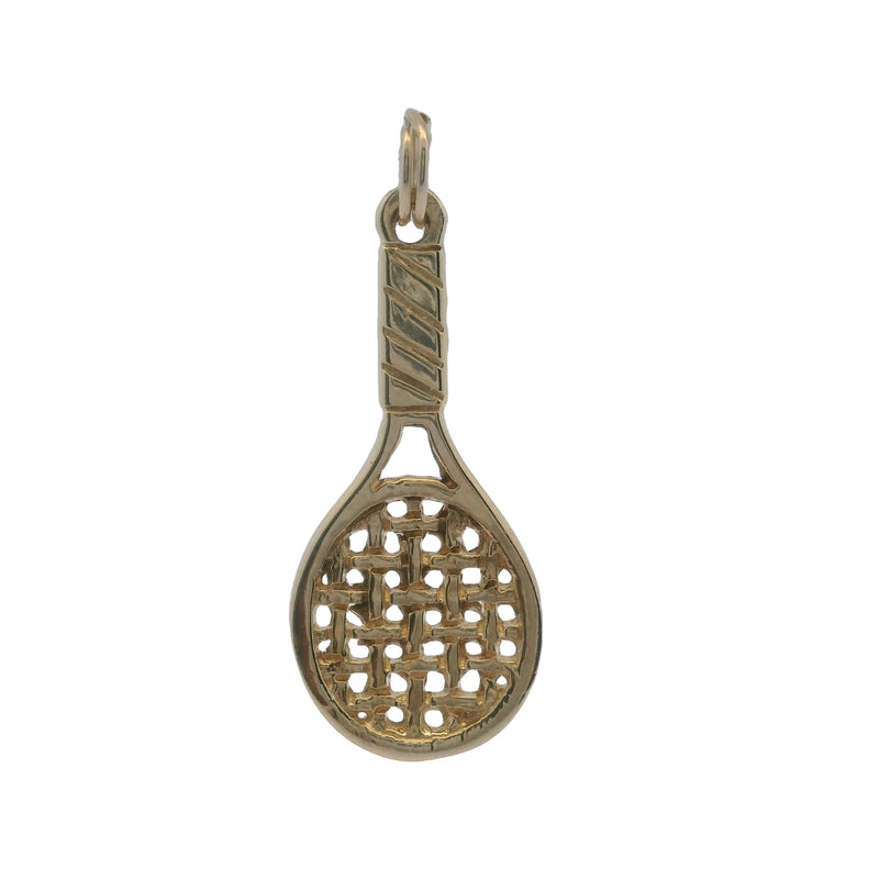 Vintage 14kt Yellow Gold Woven Tennis Racquet Drop/Dangle Charm