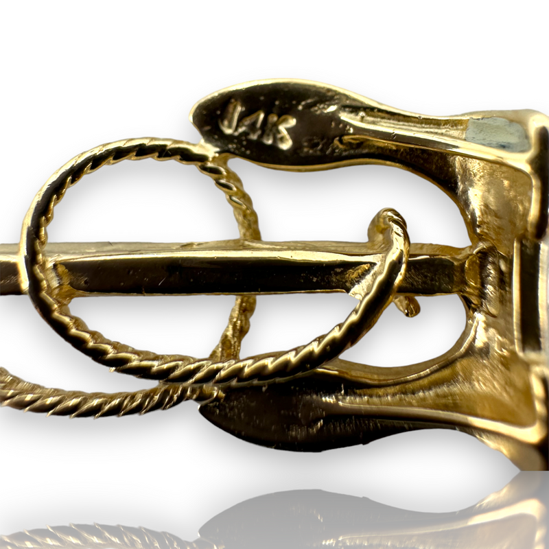 Ship Anchor Rope Navy Sailor 14KT 585 Yellow Gold Charm Pendant