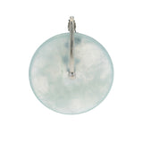 Solid 18kt White Gold Icy Jadeite Chrysoprase and Diamond Circle Donut Pendant