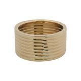 Solid 14k Yellow Gold Spiral Coil 10mm Band Ring Size 7