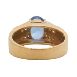 Le Vian Solid 14kt Yellow Gold Oval Tanzanite Solitaire and Channel Set Diamond Ring Size 7