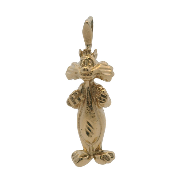 Vintage 1990 Warner Brothers 14kt Yellow Gold Sylvester the Cat Charm Pendant