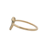 Pandora Solid 14kt Yellow Gold and Cubic Zirconia Open Captured Heart Ring Size 8.5