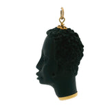 Vintage Italian Solid 18kt and Ebony Wood Blackamoor Head Charm Pendant