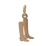Solid 14kt Rose Gold Horse Riding Boots Mini Charm Pendant
