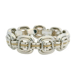Vintage Tiffany & Co 925 Sterling 18k Yellow Gold Rope Square Link Bracelet 7.5"