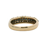 Vintage Solid 14kt Yellow Gold Sapphire and 0.48ctw Diamond Layered Half-Eternity Band Ring Size 6