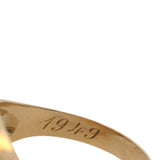 Vintage Larter & Sons 1949 Mid-Century Solid 14kt Yellow Gold 13mm Wide Blank Signet Ring Size 7