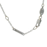 Retired Briony Raymond 14kt White Gold Lab Sapphire Curved Station Necklace 16"