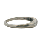 Vintage 1940s 14kt White Gold and 0.14ctw Diamond Line Wedding Band Ring Size 7