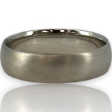 Blue Nile Matte 6mm Classic Wedding Band Ring in Solid 14k White Brushed Gold Size 10.5