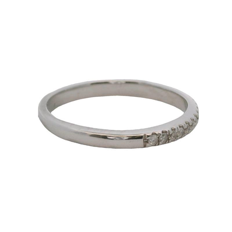 Harriet Kelsall 14kt White Gold and Diamond Half-Eternity Wedding Band Ring Size 6.75