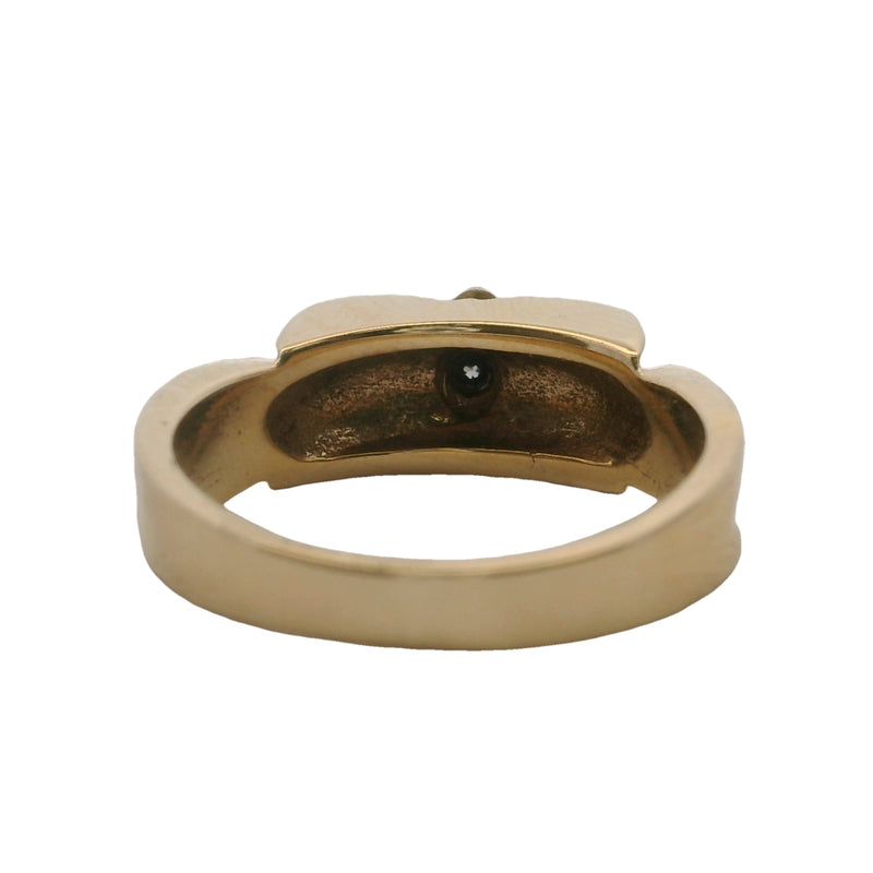 Vintage 1930-50s 14kt Yellow Gold Diamond Solitaire Milgrain Pinky or Child Ring Size 2.5