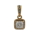 Pandora 14kt Yellow Gold and CZ Timeless Elegance Square Dangle Charm Pendant