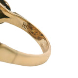 Vintage Solid 18kt Yellow Gold and Opal Thai Princess Cluster Cocktail Ring Size 4