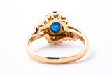 Natural Sapphire & Diamond Accent Cocktail Band 14K 585 Yellow Gold Ring S 7 1/2