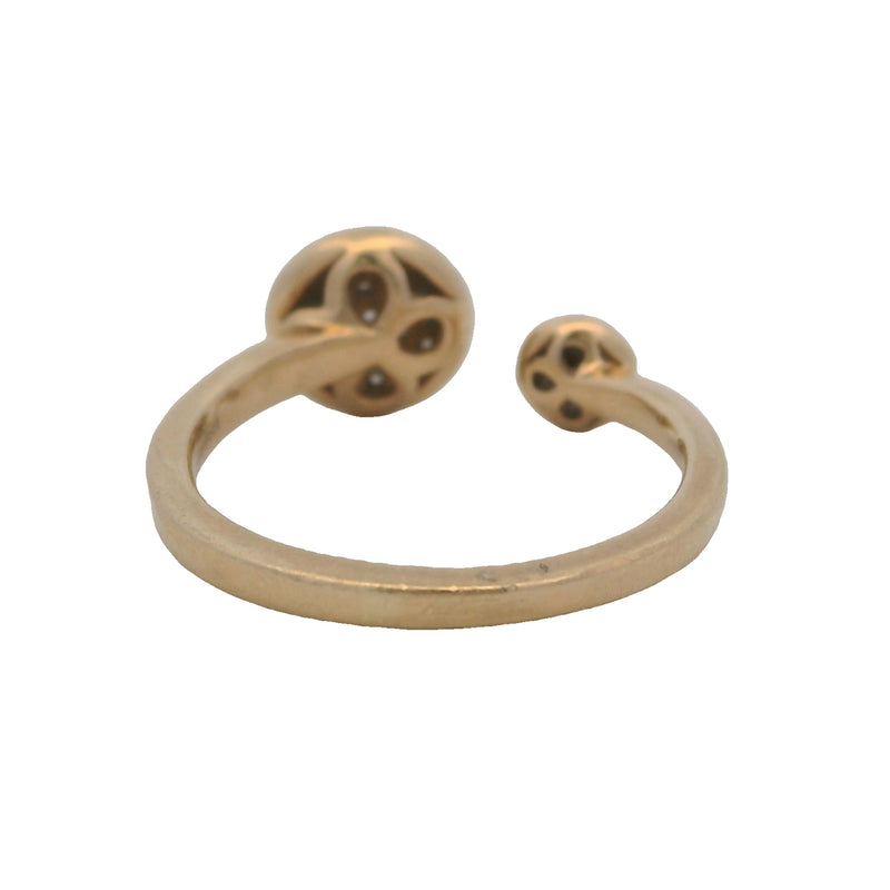 Just Perfect Solid 14kt Yellow Gold Diamond Cluster Small and Large Circle Wrap Fashion Ring Size 6