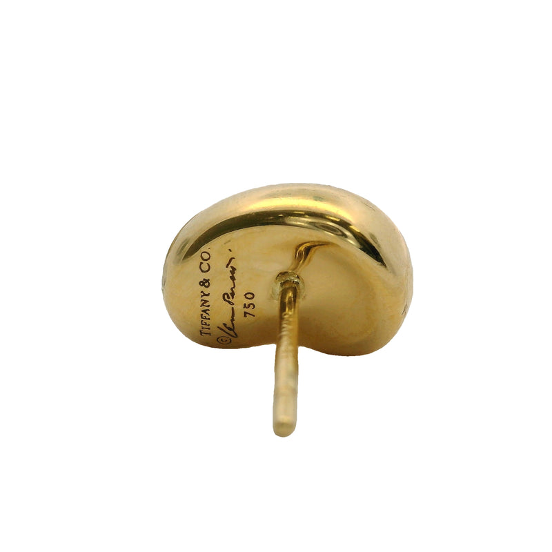 Tiffany & Co Solid 18kt Yellow Gold Elsa Peretti 11mm Bean Stud Earrings
