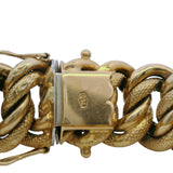 Vintage 1944-1968 18kt Yellow Gold Italian Textured Chain 17.5mm Wide 46.4g Bracelet