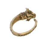 Vintage Solid 10kt Yellow Gold Detailed Intricate 9.5g 3D Bull Cow Ring Size 10