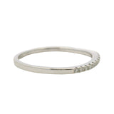 Solid 14kt White Gold and 0.11ctw Diamond Half-Eternity Thin Band Ring Size 7