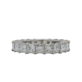 Rayalty Jewelry Solid 18kt White Gold and 3.99ctw Princess Cut Diamond 4.11mm Eternity Band Ring Size 6.75