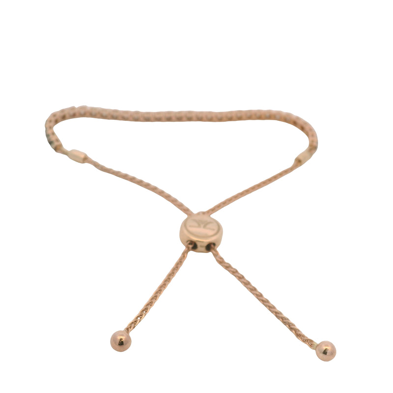 LeVian Solid 14kt Rose Gold and 2ctw Cognac Diamond Adjustable Tennis Bolo Bracelet