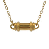Retired Tiffany & Co Solid 18kt Yellow Gold Fluted Column Barrel Pendant Necklace 16"