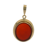 Vintage Italian Solid 18kt Yellow Gold Carnelian Intaglio Soldier Pendant Charm
