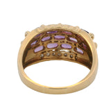 14kt Yellow Gold Amethyst and Diamond Cluster Statement Cocktail Ring Size 9