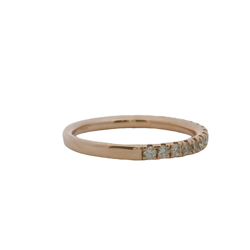 Solid 14kt Rose Gold and 0.34ctw Diamond Stackable Wedding Band Ring Size 5.75